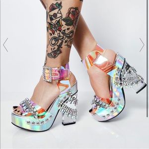 Sugar Thrills Stellar Strut Rhinestone Platform Heels size 10